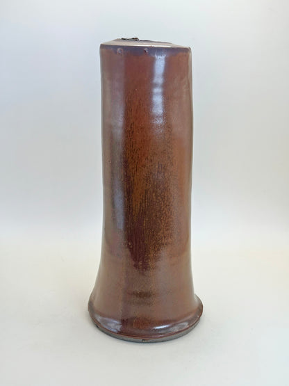 TB137 - Handmade Kakiji (Persimmon-Glaze) Vase 「屏」by Kenichi Iwase 岩瀬健一