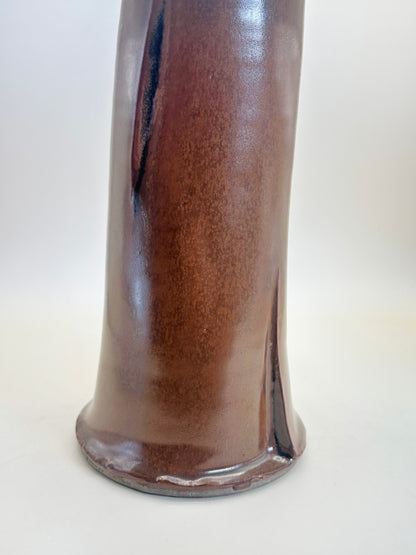 TB137 - Handmade Kakiji (Persimmon-Glaze) Vase 「屏」by Kenichi Iwase 岩瀬健一