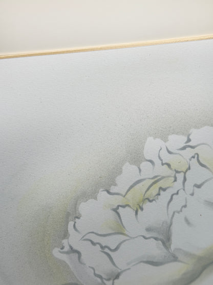 SHP209 - Hand-Painted Shikishi – White Peony 牡丹図