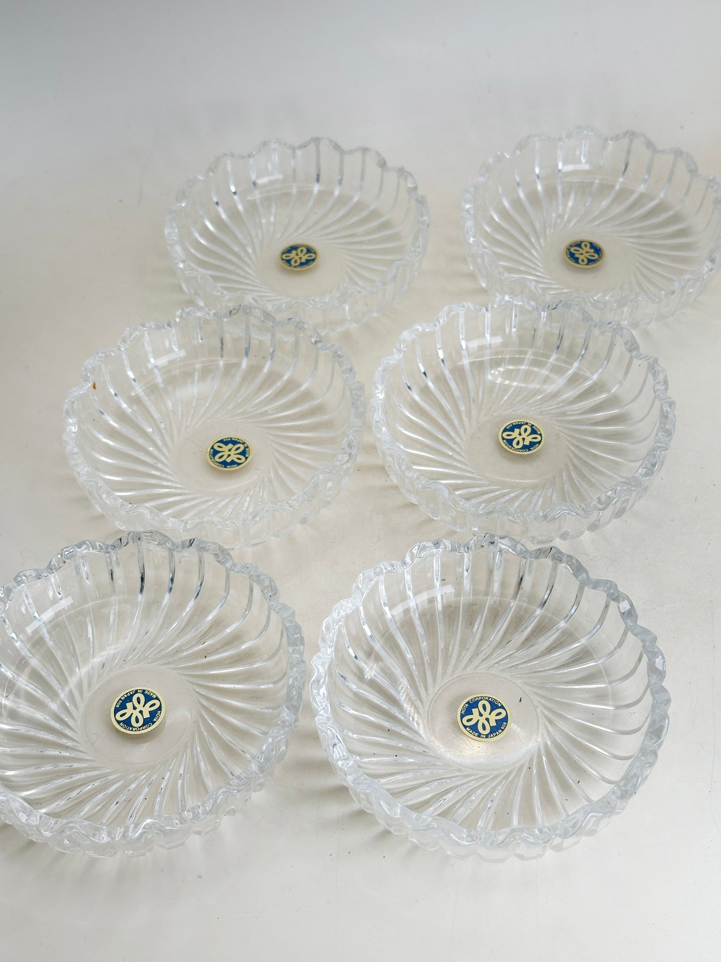 TB257 - Cuencos de cristal HOYA de Matsuzakaya 松坂屋