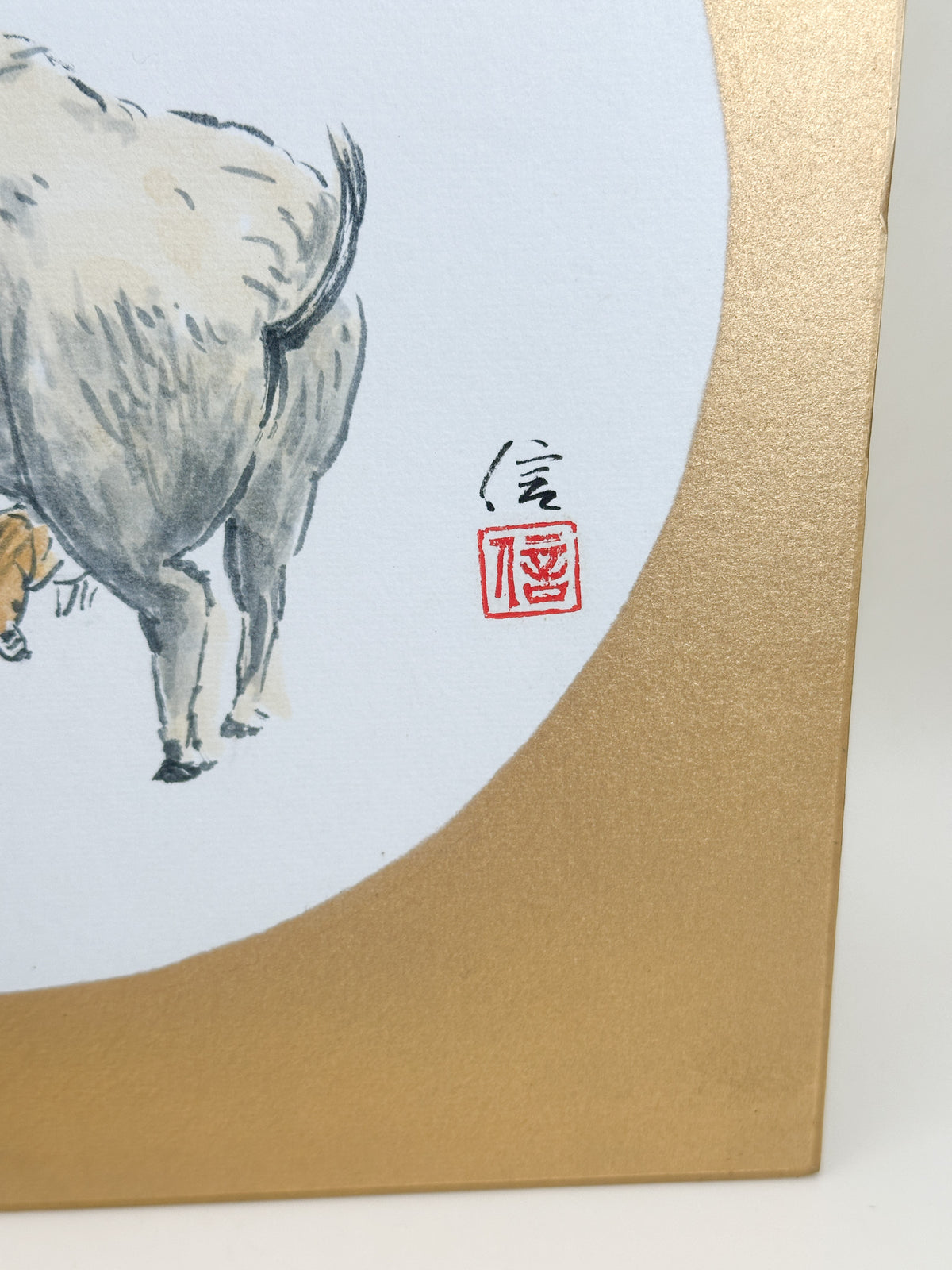 SHP398 - Shikishi Print of fuku boar 福