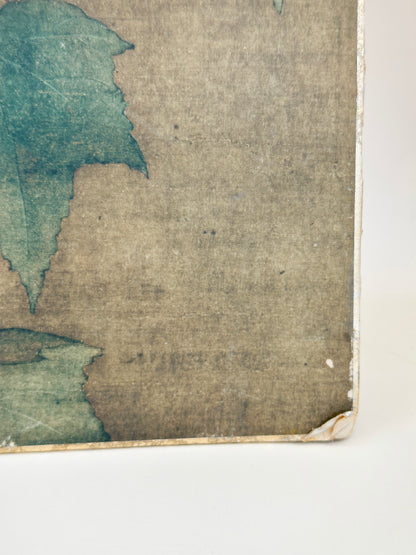 SHP210 - Vintage Shikishi Print — Red and White Cotton Roses by Li Di 李迪