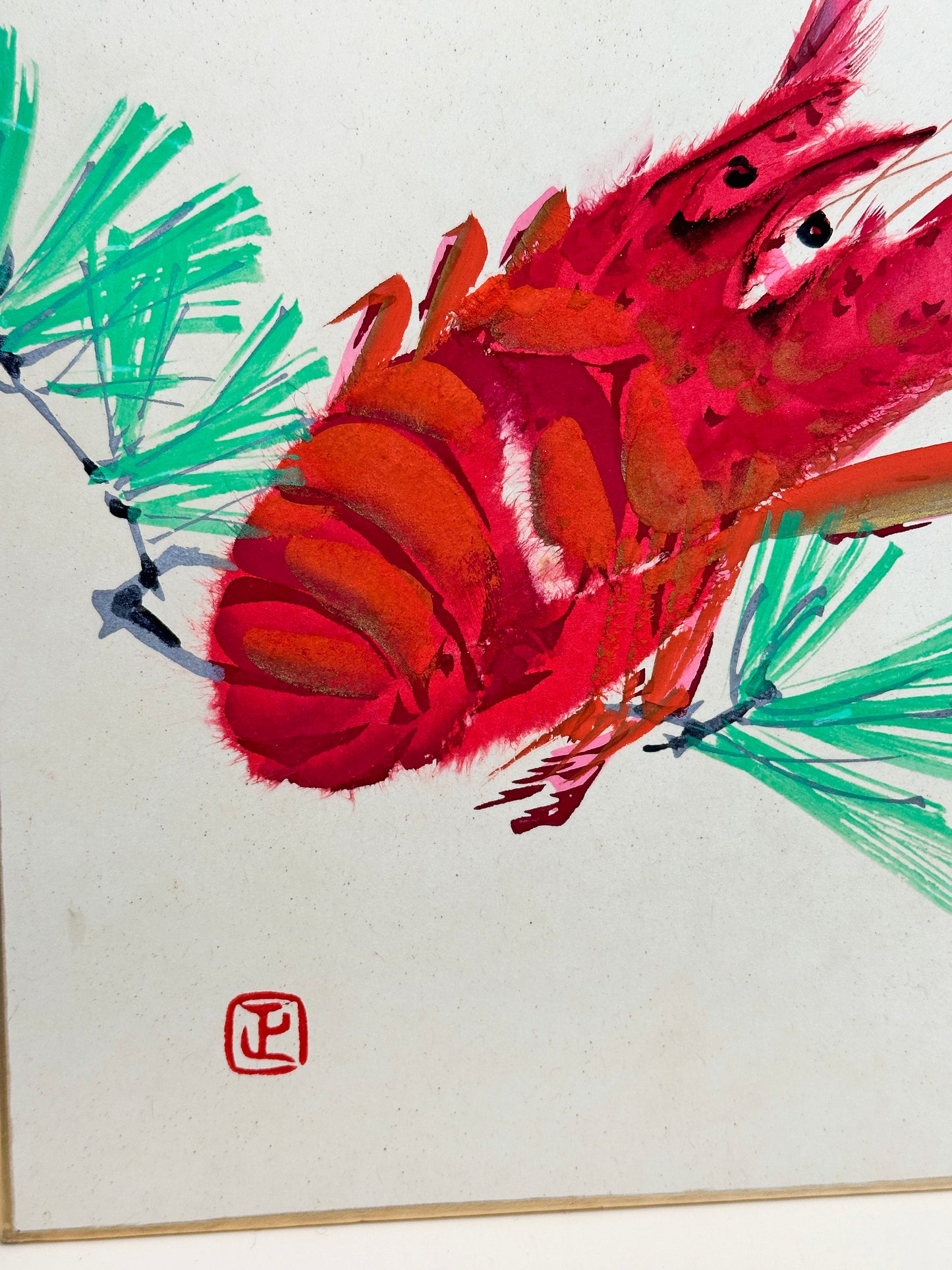 SHP212 - Shikishi Artwork – 伊勢海老 Ise-ebi (Japanese Spiny Lobster)