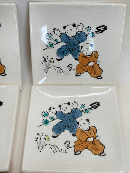 TB142 - Set of Japan Small Plate Akazu-yaki 赤津焼