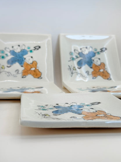 TB142 - Set of Japan Small Plate Akazu-yaki 赤津焼