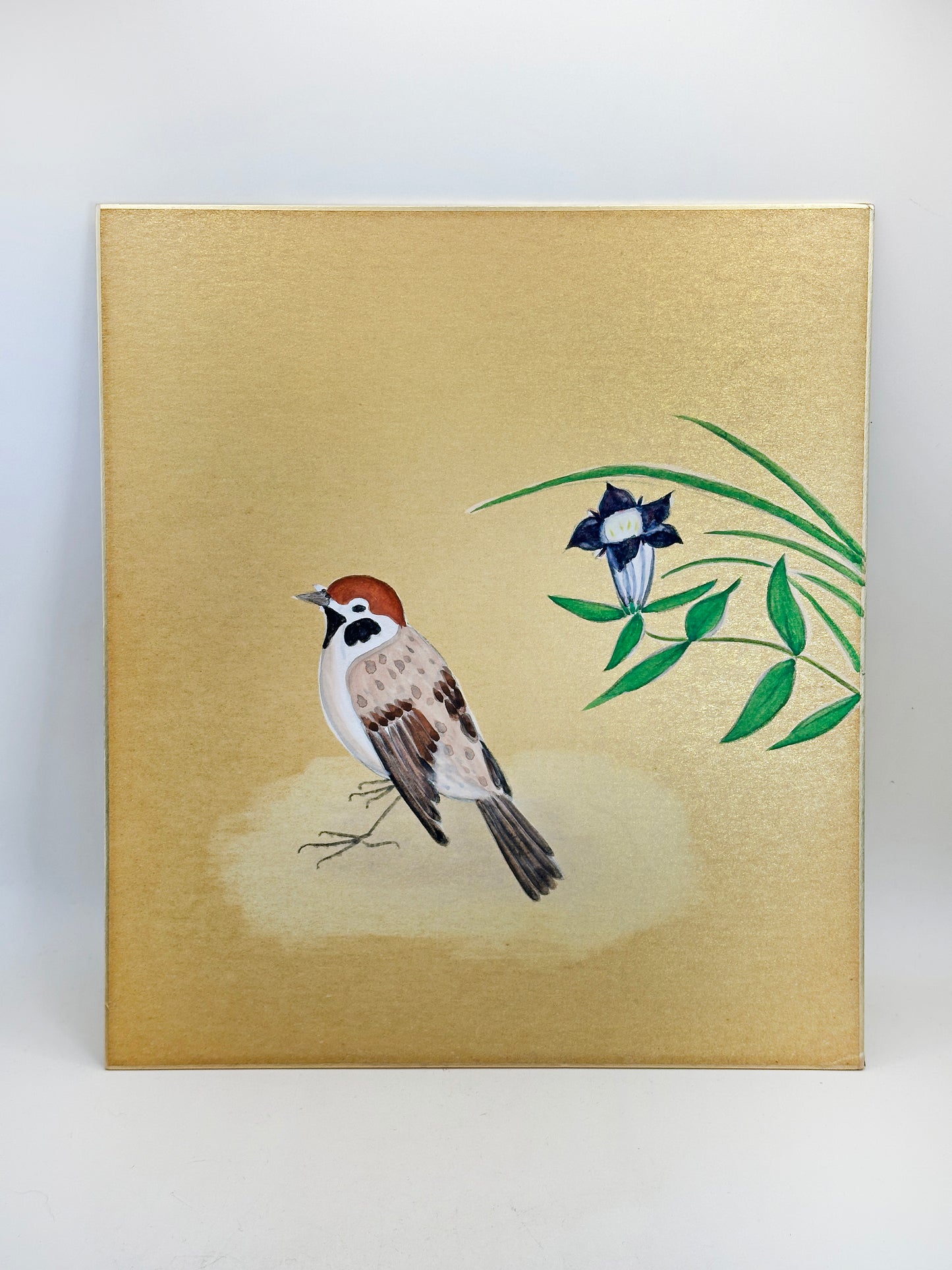 SHP215 - Hand-painted Shikishi of Sparrow