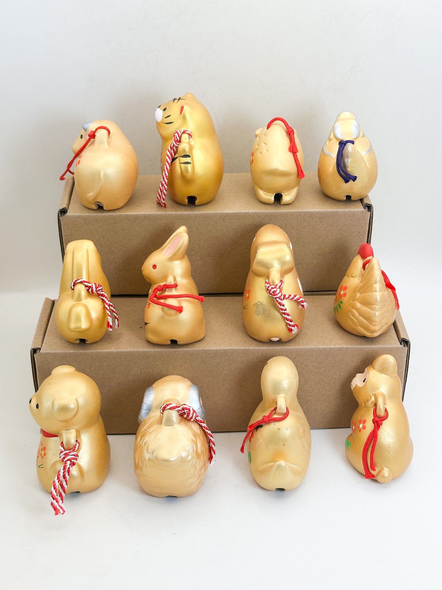 CB325 - 12 Zodiac Dorei Clay Bells by Yakushigama 薬師窯