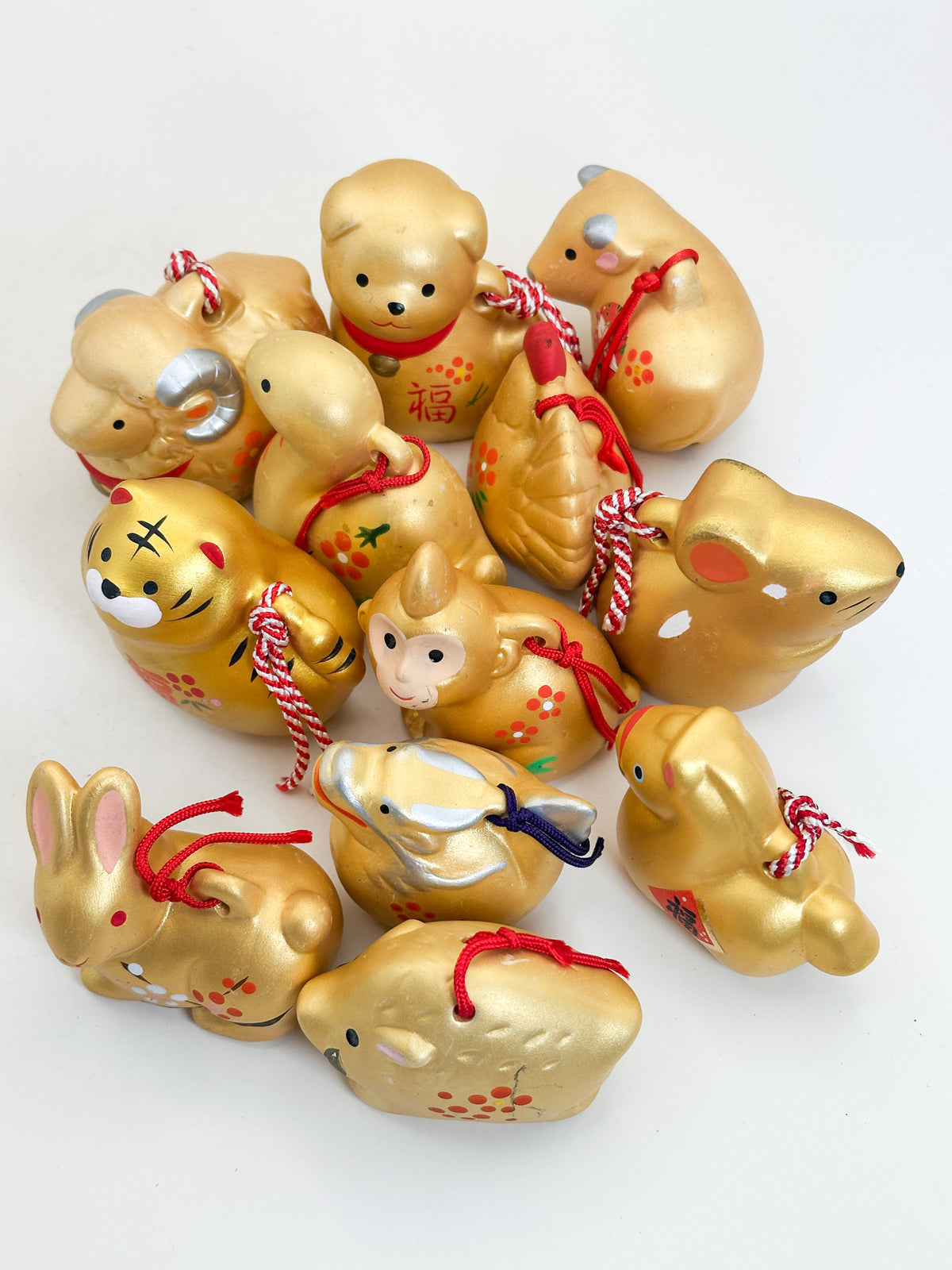 CB325 - 12 Zodiac Dorei Clay Bells by Yakushigama 薬師窯