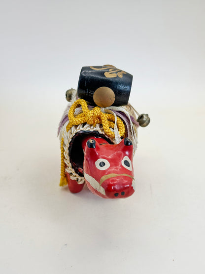 FT288 - Hariko Akabeko – Red Cow Paper Mache 赤べこ