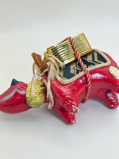 FT582 - Hariko Akabeko – Red Cow Paper Mache 赤べこ
