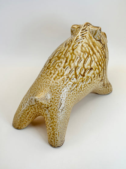 FT301 - Kiseto Ceramic figurine of a wild boar 黄瀬戸