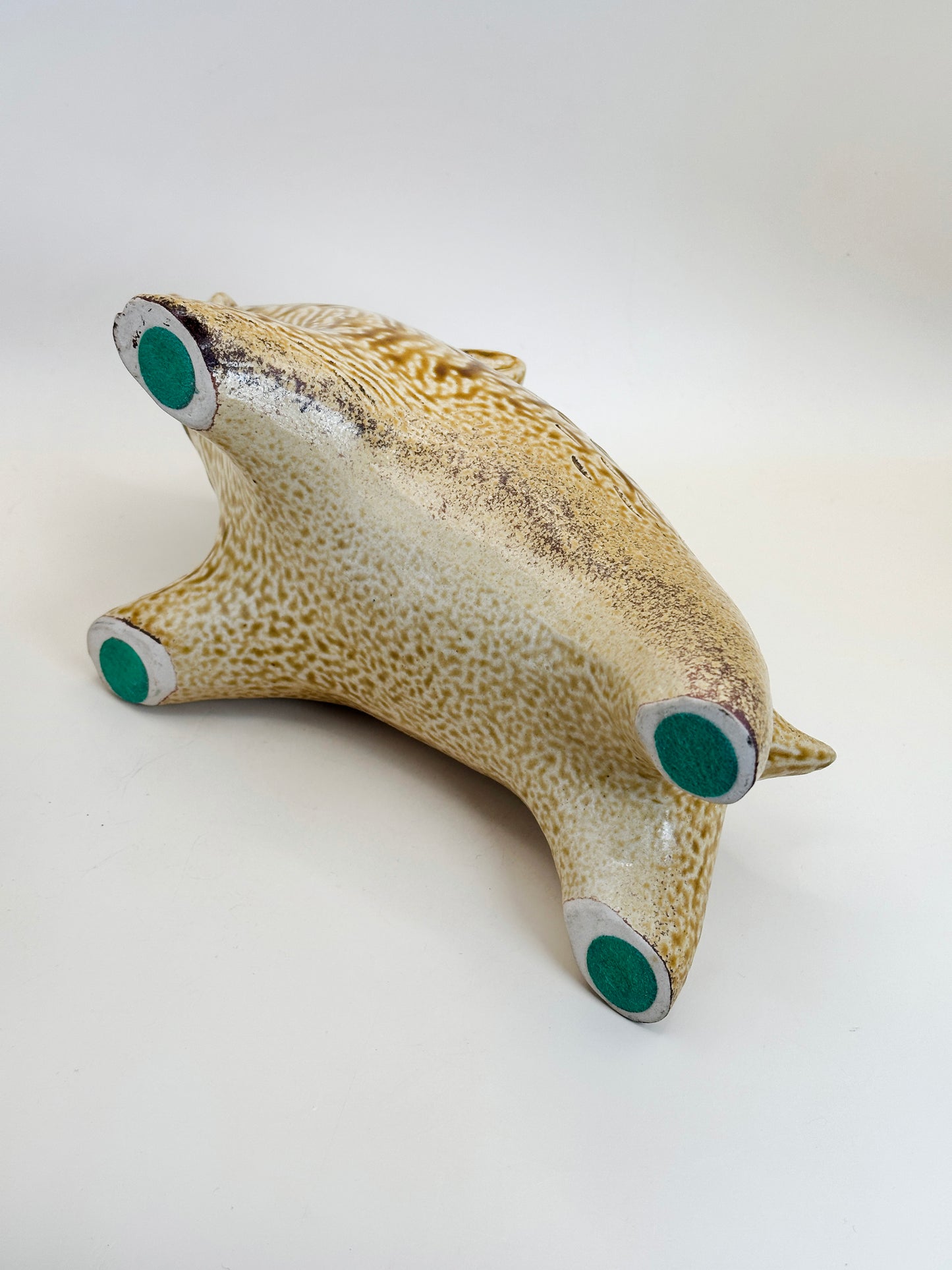 FT301 - Kiseto Ceramic figurine of a wild boar 黄瀬戸