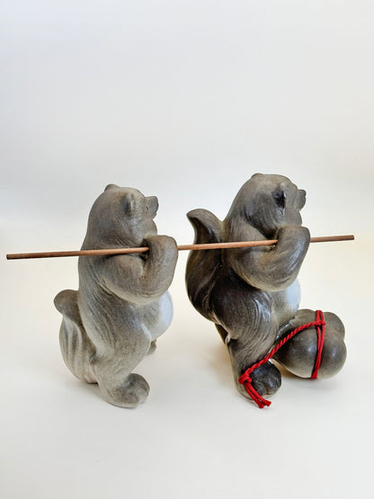 FT302 - Shigaraki-yaki Tanuki Figurine Set 夫婦和合