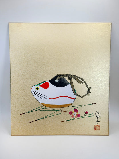 SHP223 - Shikishi pintado a mano de Nogomi Ningyō (muñeca Nogomi)