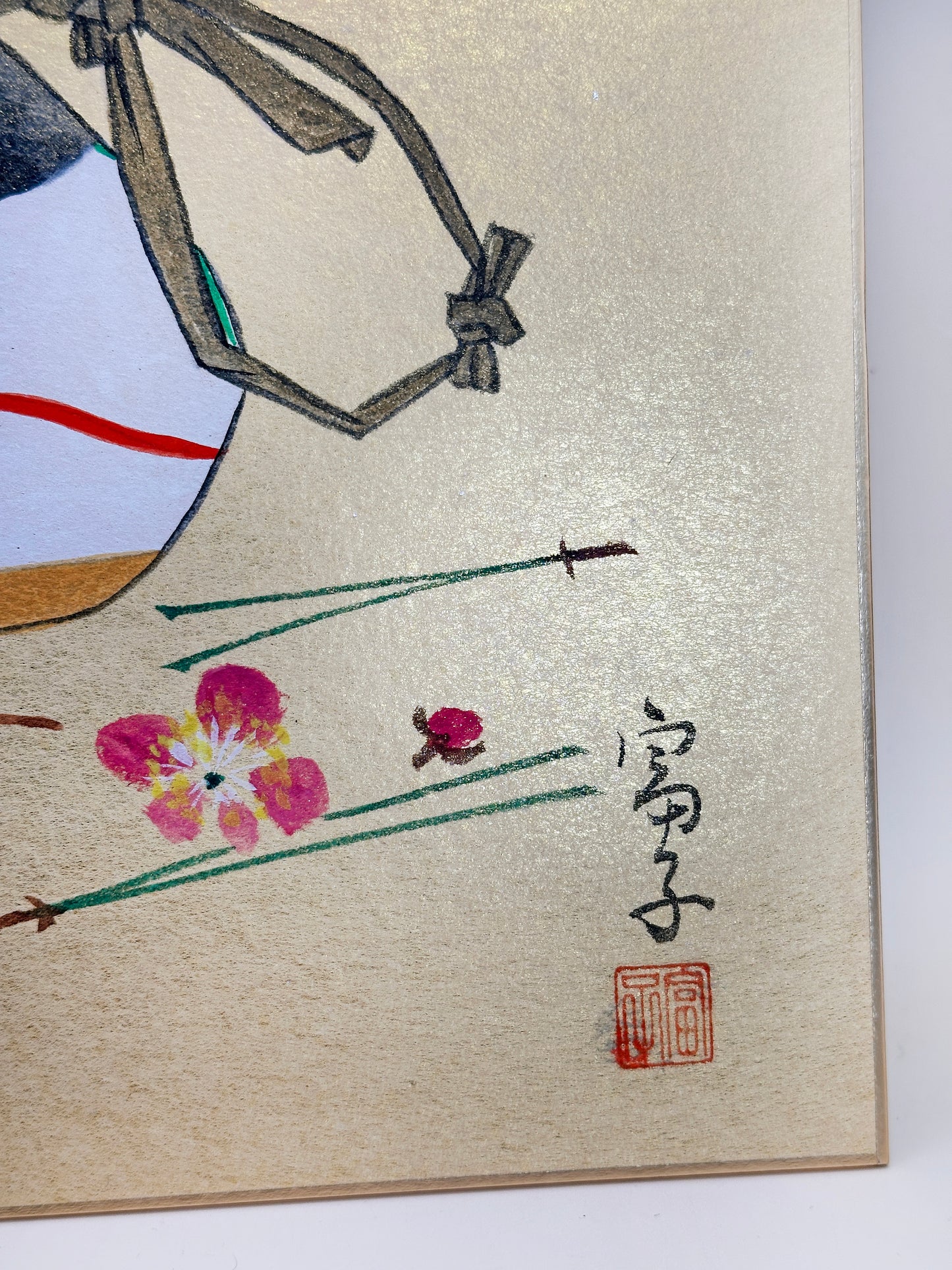 SHP223 - Shikishi pintado a mano de Nogomi Ningyō (muñeca Nogomi)