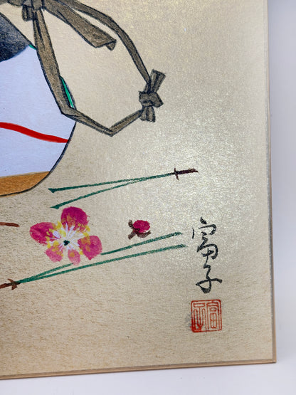 SHP223 - Shikishi pintado a mano de Nogomi Ningyō (muñeca Nogomi)