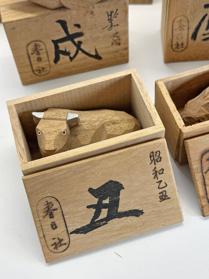 FT437 - Woodcarving figurine set from Kasuga Taisha 春日大社