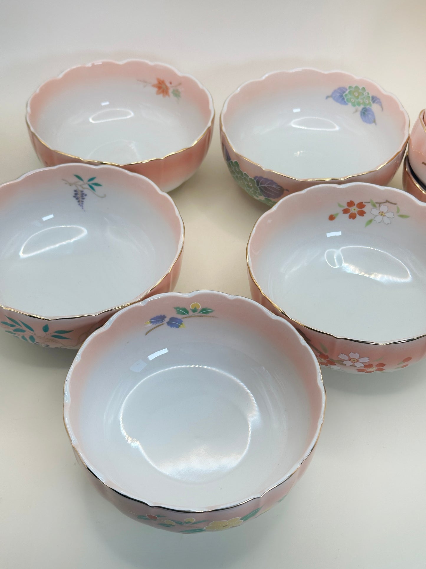 TB155 - Ensemble de bols roses Arita-yaki 有田焼 親子鉢