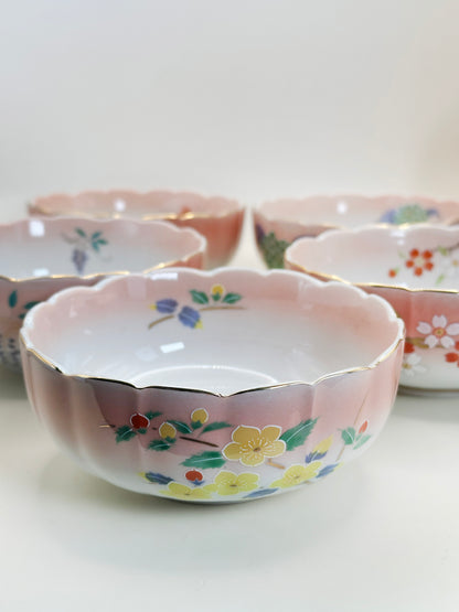 TB155 - Ensemble de bols roses Arita-yaki 有田焼 親子鉢