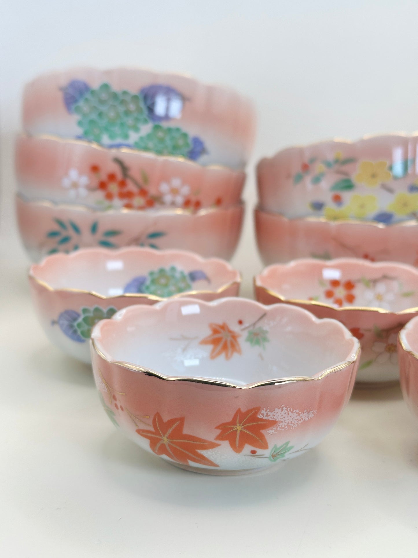 TB155 - Ensemble de bols roses Arita-yaki 有田焼 親子鉢