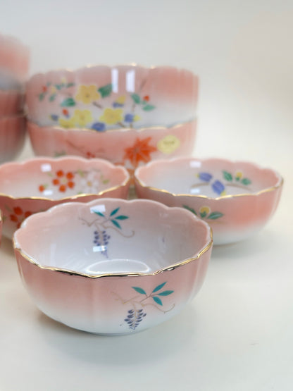 TB155 - Ensemble de bols roses Arita-yaki 有田焼 親子鉢