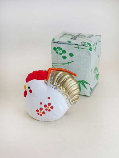 CB254 - Rooster Dorei Clay Bell by Yakushigama 薬師窯