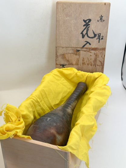 TB440 - Bizen Takatori-yaki Hanaire Flower Vase 髙取焼