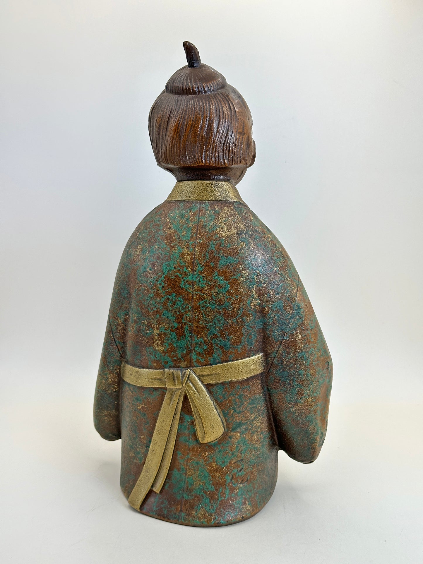 FT316 - Cast Iron Sculpture of Muga Dōji by Yone Jiichi 米治一