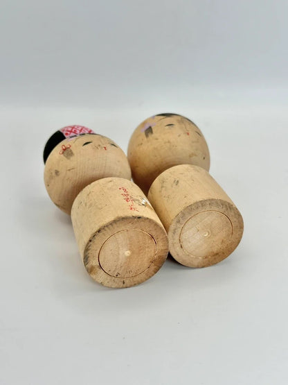 K10074 - Pair of omiyage kokeshi doll︱Sendai Castle︱ Miyagino Hagi 宮城野萩
