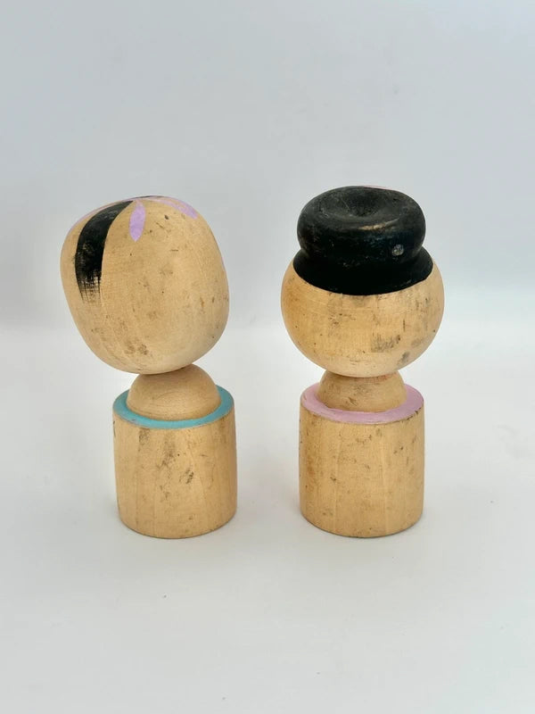 K10074 - Pair of omiyage kokeshi doll︱Sendai Castle︱ Miyagino Hagi 宮城野萩