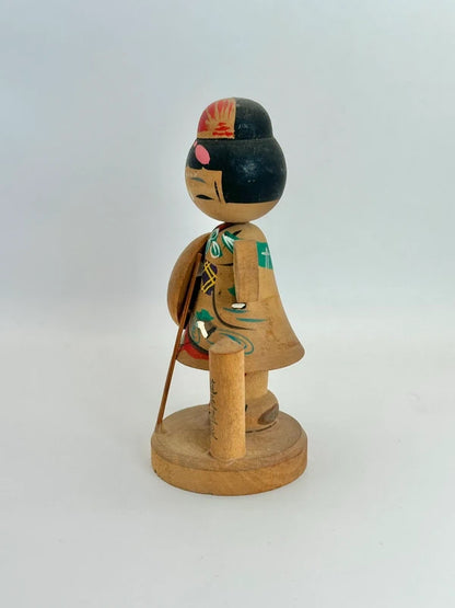 K15062 - Vintage Dōgo Onsen omiyage kokeshi 娘巡礼人形