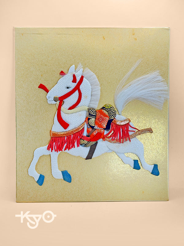 SHP181 - Shikishi Horse artwork Nishijin-ori 西陣織