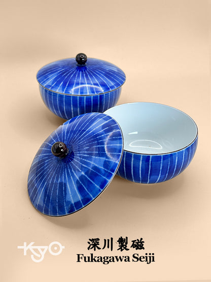 TB65 - Lidded teacups by Fukagawa Seiji 深川製磁