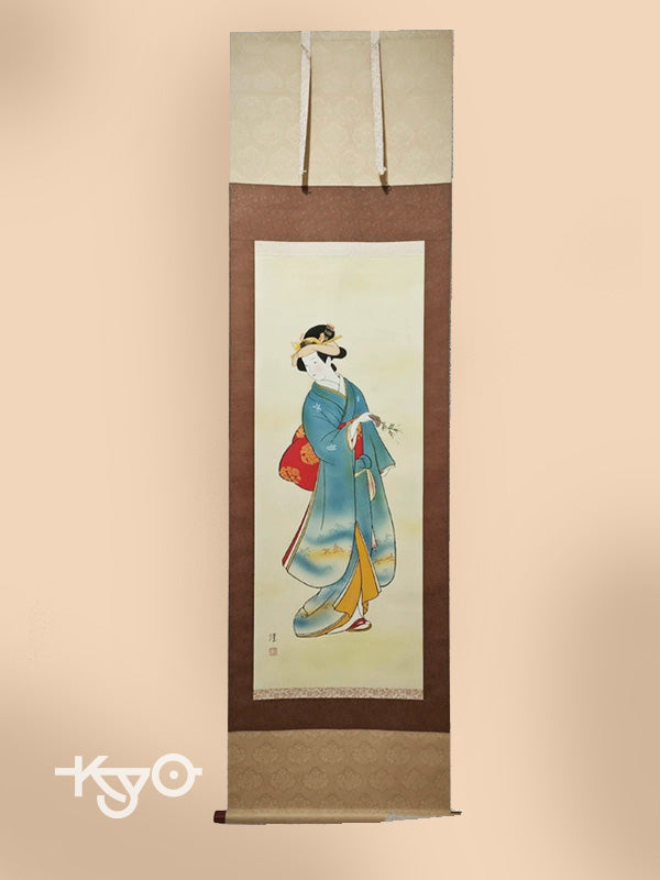 SC001 - Vintage Japanese scroll "Bijin-ga" spring