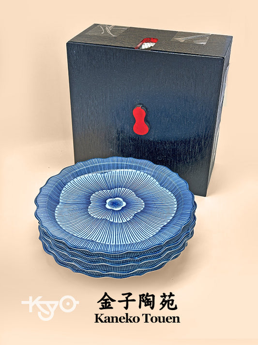 TB43 - Plum plates with wooden box 金子陶苑