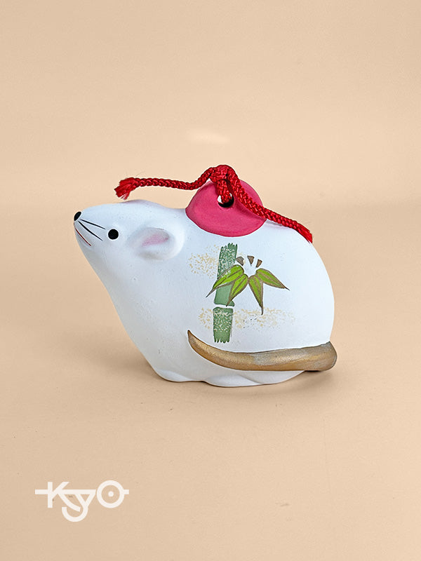 CB086 - Mouse Dorei Clay Bell – 招福干支 鼠土鈴