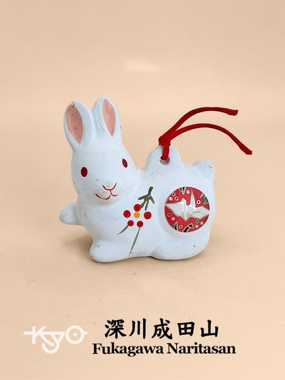 CB089 - Rabbit Dorei Clay Bell - Fukagawa Naritasan 深川成田山