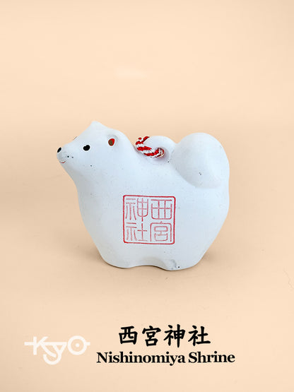 CB091 - Dog Dorei Clay Bell – Nishinomiya Shrine 西宮神社