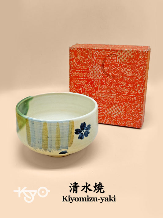 TC10 - Kiyomizu-yaki Matcha Bowl “Sakura” 清水焼 桜 茶碗