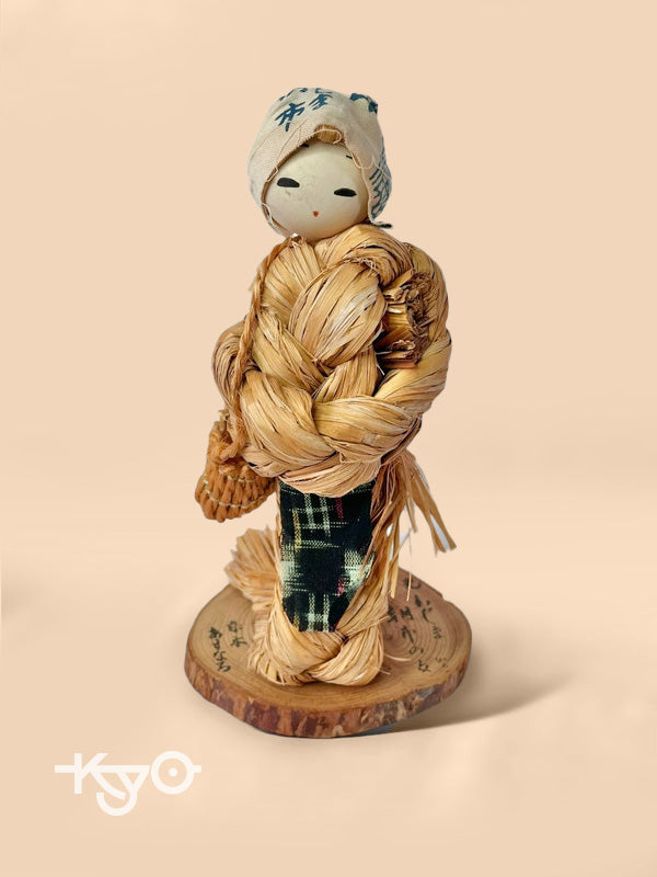 FT51 - Japanese straw doll kokeshi folk toy