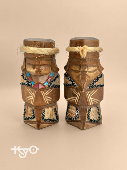 Paire de poupées Sosaku Kokeshi – Ensemble couple Ainu