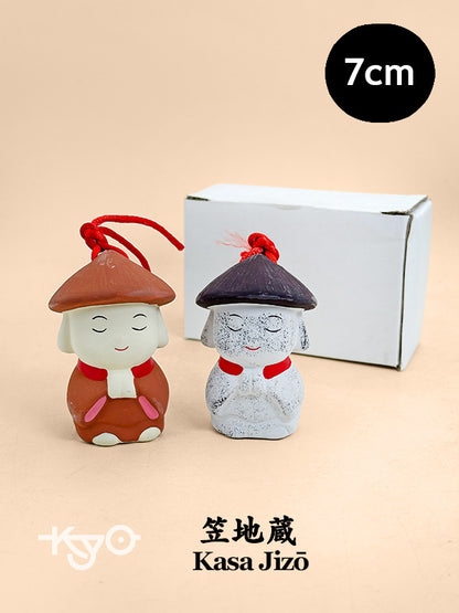 CB285 - Dorei Clay Bell Kasa Jizō 笠地蔵