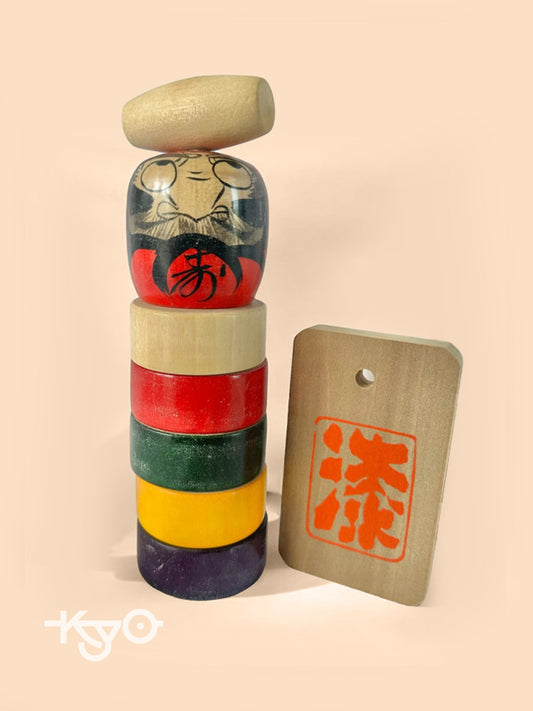 jouet japonais vintage Daruma otoshi