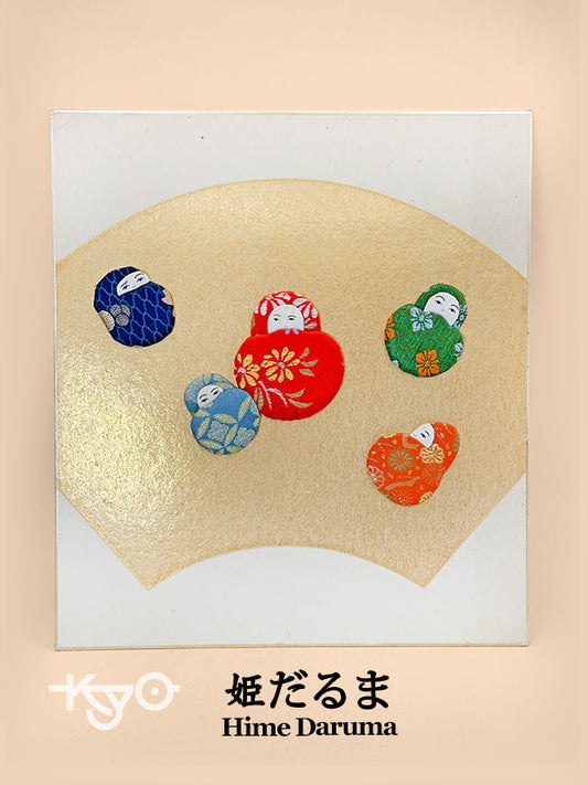 SHP276 - Shikishi de Hime Daruma (princesa daruma) de Nishijin-ori