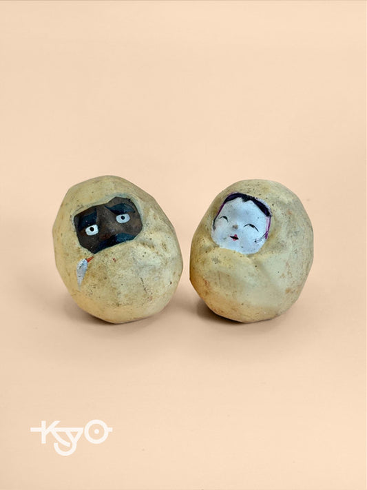 Ensemble de poupées Daruma en céramique vintage