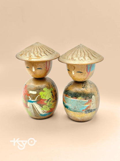Poupée kokeshi japonaise vintage souvenir Onsen