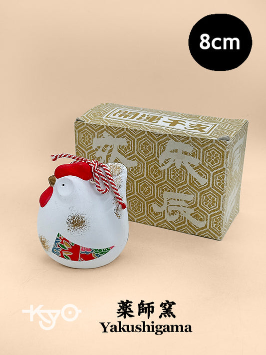 CB277 - Yakushigama Rooster Dorei Clay Bell 薬師窯