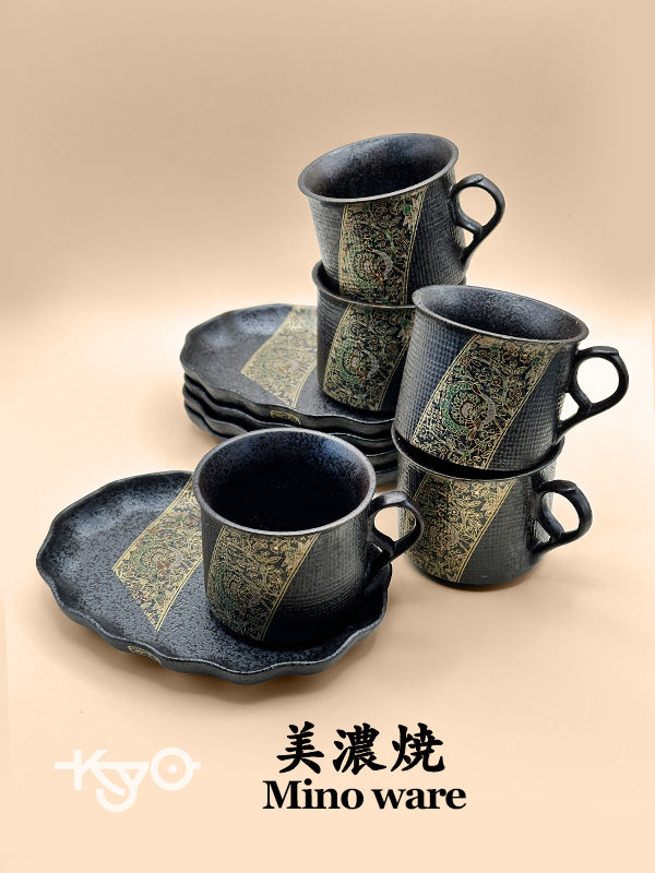 TB117 - Mino Ware Cup and Saucer set by Kōsen-gama 美濃焼