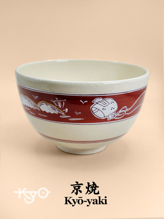 TC27 - Kyō-yaki Matcha Bowl Chawan by Hōsen 宝泉