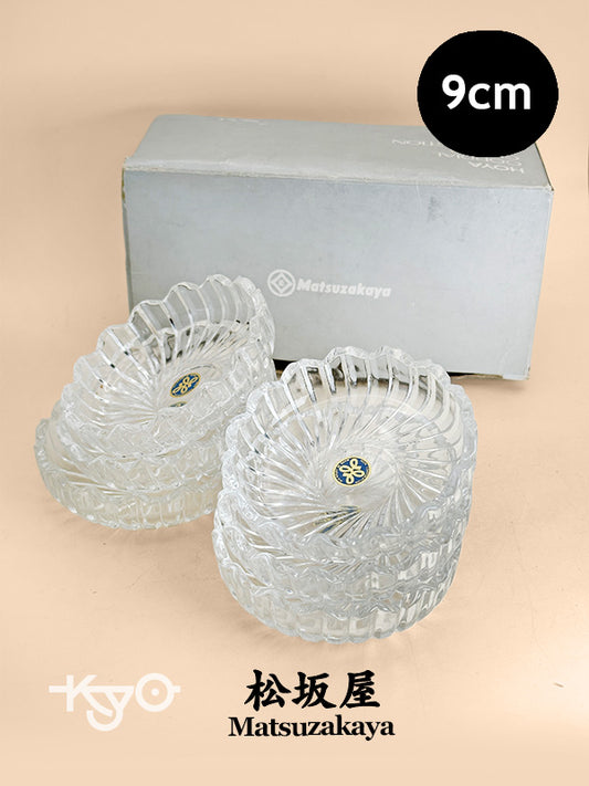 TB257 - Cuencos de cristal HOYA de Matsuzakaya 松坂屋